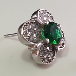 925 sterling silver green stone butti