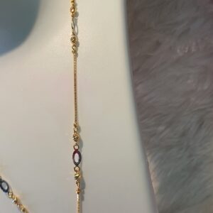 22k Red Diamond Mate Finished Necklace Earrings