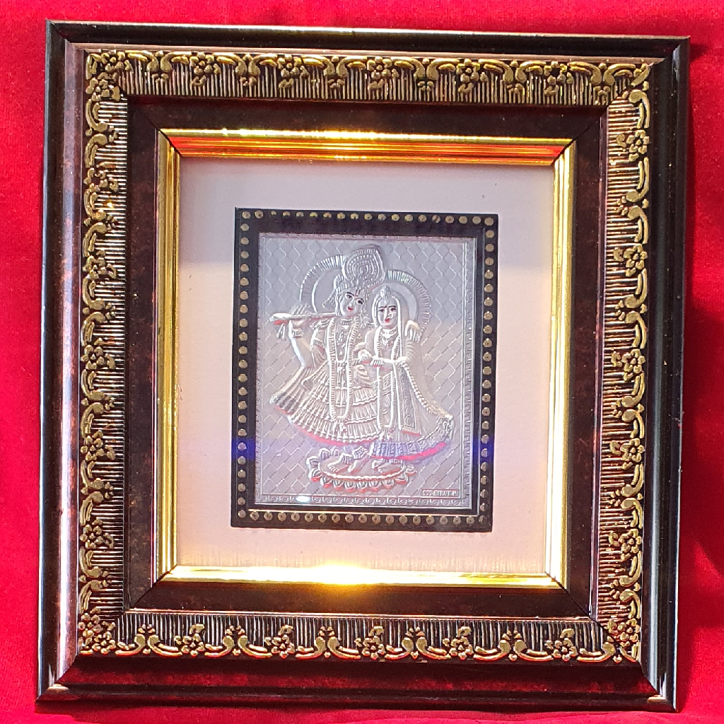 Silver radha krishna frame