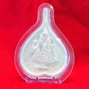 Silver radha krishna photo frame