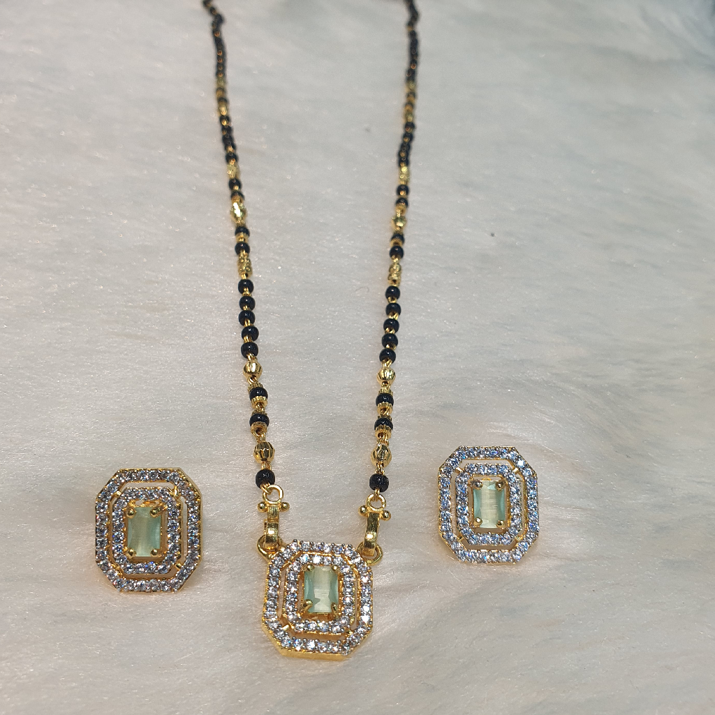 1 gram antique design diamond mangalsutra