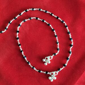 Silver black moti payal