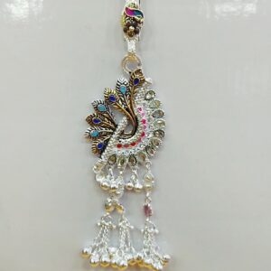 silver peacock feather design juda