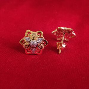 22k Gold Rhodium Metal Caster earring