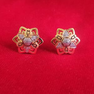 22k Gold Rhodium Metal Caster earring