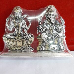 Silver laxmi ji & ganesh ji murti