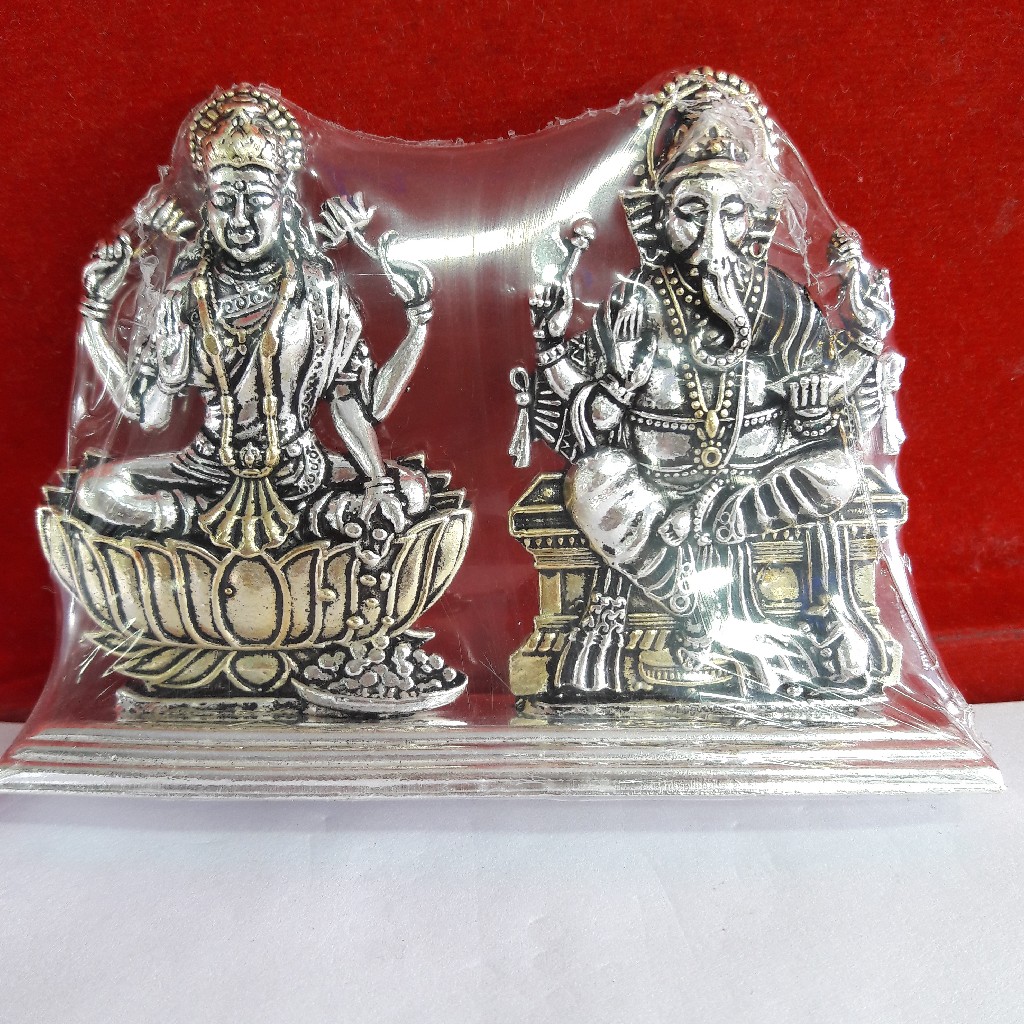 Silver laxmi ji & ganesh ji murti