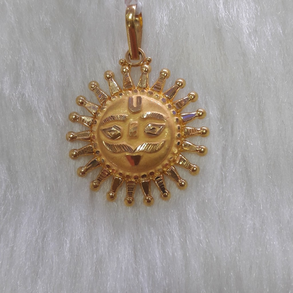 22k gold surya pendant