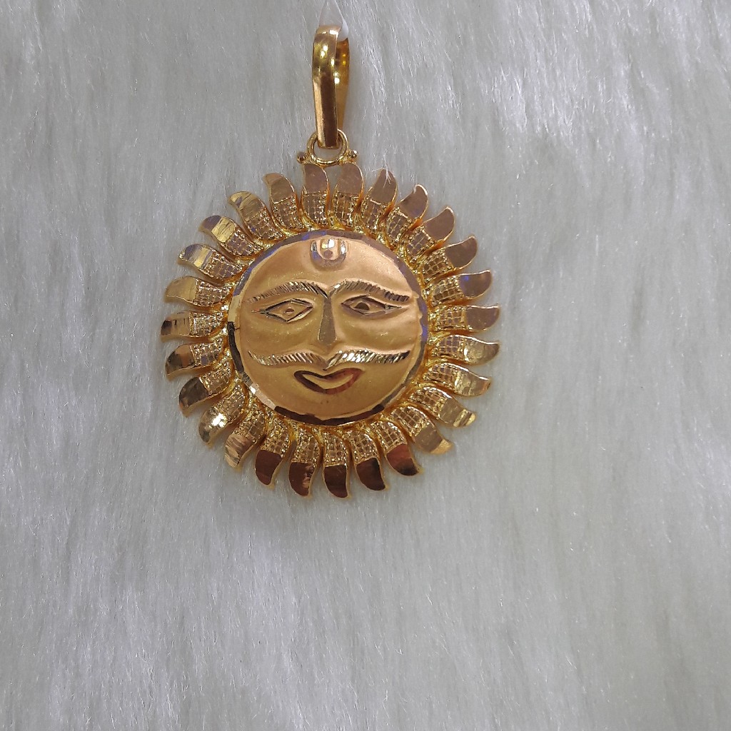 22k gold surya pendant