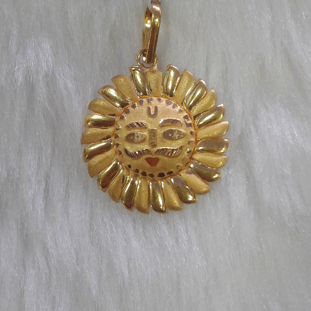 22k gold surya pendant