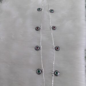 Silver ruby stone payal