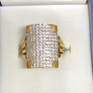916 Gold CZ Diamond Gents Ring