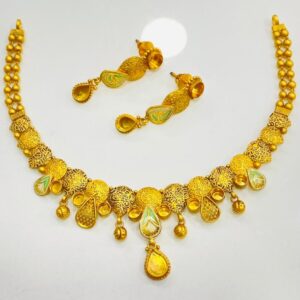 916 Gold Fancy Necklace Set For Wedding