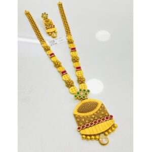 22K Gold Antique Long Necklace Set