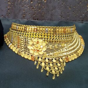 916 Gold Designer Necklace Set For Wedding