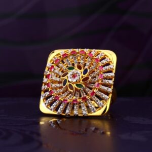 22K Gold Square Design Ring