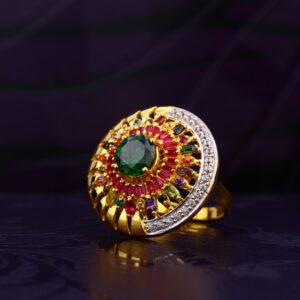 22K Gold Round Design Ring