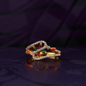 916 Gold Colorful Stone Ring