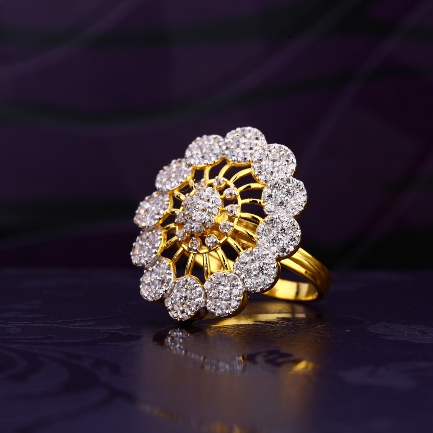22K Gold Diamond Ring For Women
