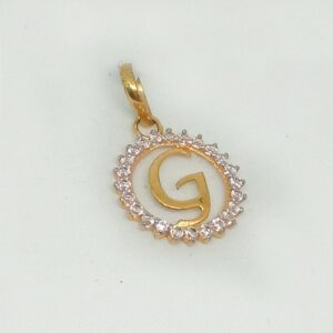 916 Gold CZ Alphabet Pendant MJ-P002
