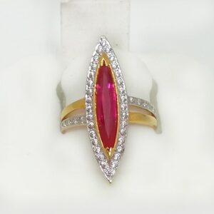 916 Gold Pink Stone Ladies Ring ML-LR004