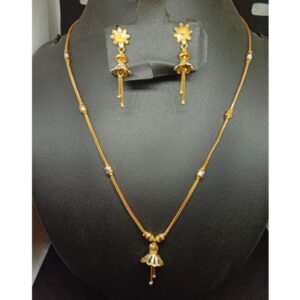 916 Gold Flower Design Dokiya With Earring ML-N003