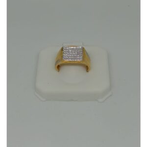 916 Gold CZ Gents Ring MJ-R006