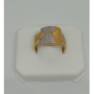 22KT Gold CZ Fancy Ring For Men MJ-R004