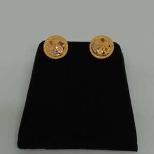 22KT Plain Gold Handmade Round Earring MJ-E010