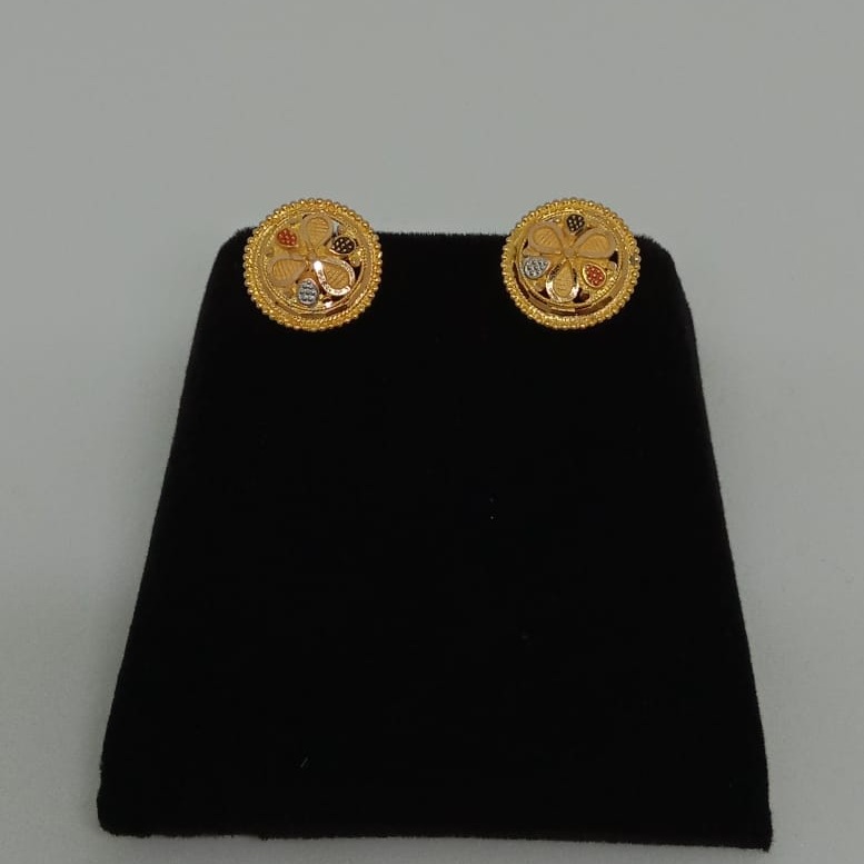 22KT Plain Gold Handmade Round Earring MJ-E010