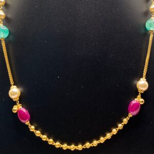 916 Gold Antique pearls necklace