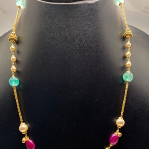 916 Gold Antique pearls necklace