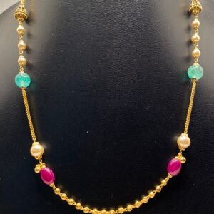 916 Gold Antique pearls necklace
