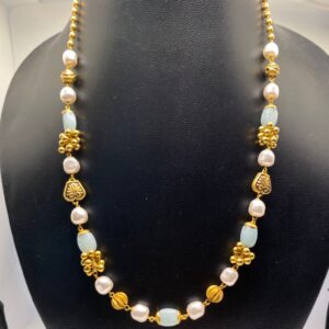 Gold Antique pearls necklace For Women