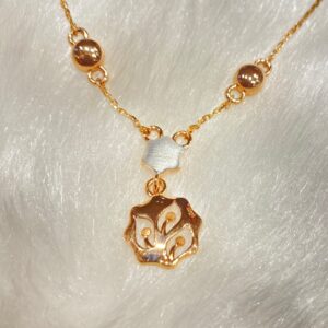 Italian rose gold flower pattern chain