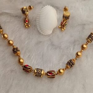 916 Gold Meena Work Necklace Set