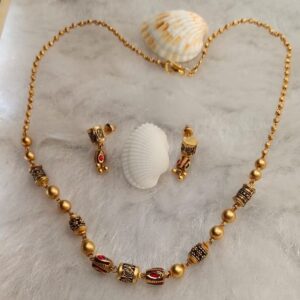 916 Gold Meena Work Necklace Set