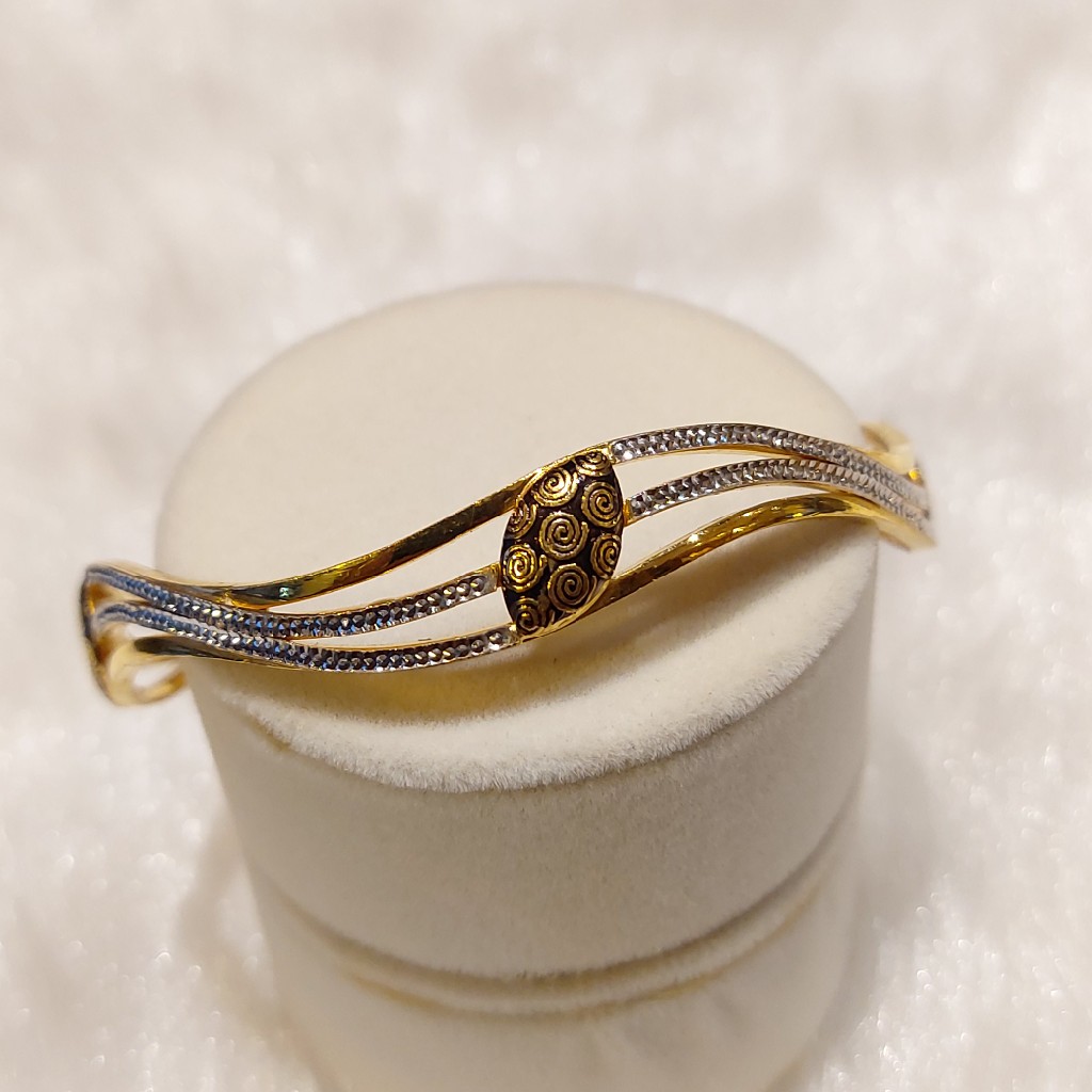 916 Gold Fancy Zigzag Design Kadli - Image 2