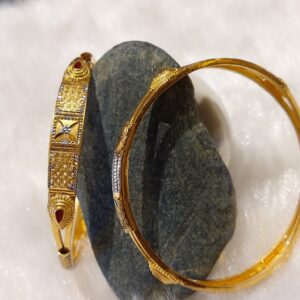 916 Gold Double Pipe Kadli Bangle
