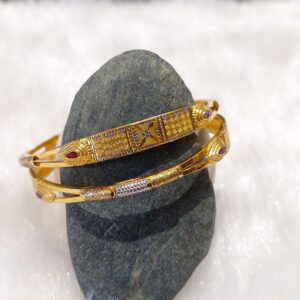 916 Gold Double Pipe Kadli Bangle