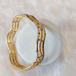 22K Gold Tripe Peipe Kadli Bangle