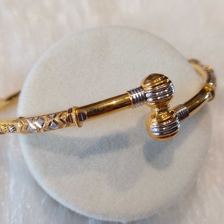 916 Gold Ball Pipe Kadli Bangle - Image 4