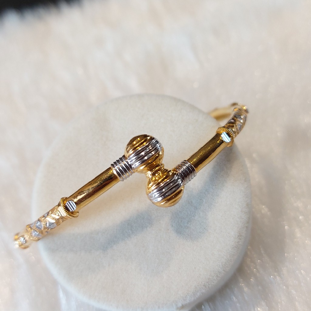 916 Gold Ball Pipe Kadli Bangle - Image 3