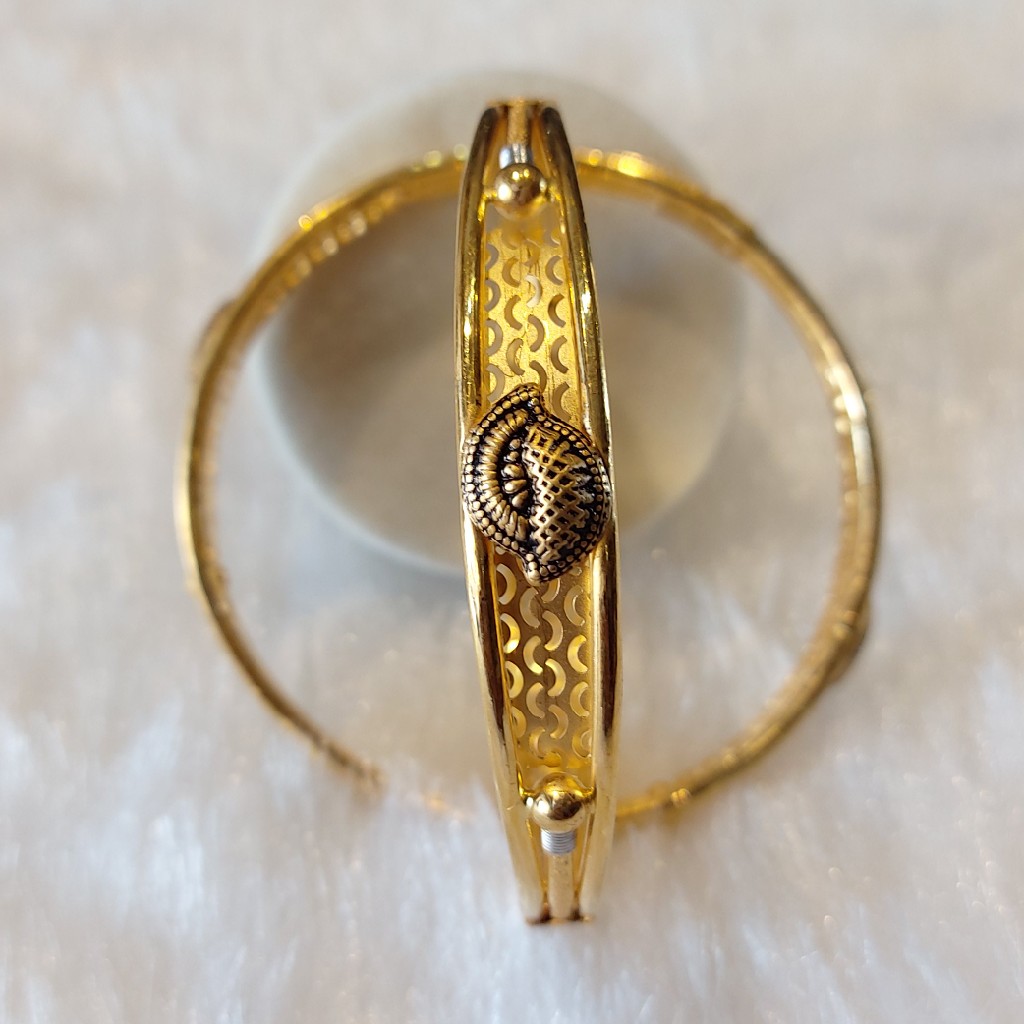 22KT Gold Antique Copper Kadli Bangle - Image 2