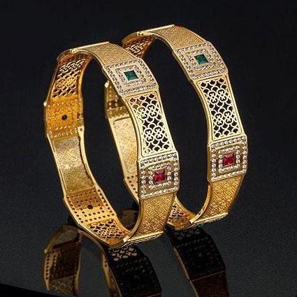 22Kt Gold Designer Bangles For Wedding BJ-B006