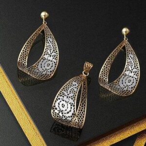 22K Gold Light Weight Fancy Pendant Set BJ-PS007
