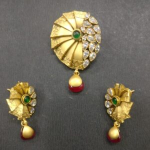 22Kt Gold Attractive Color stone Pendant Set BJ-PS002