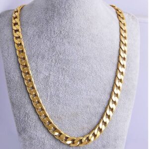 22kt gold fancy cut chunky chain for men jkc004