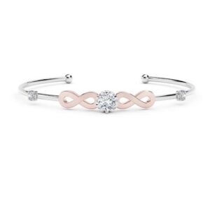 18kt white and rose gold loop patterned bracelet for women jkb021
