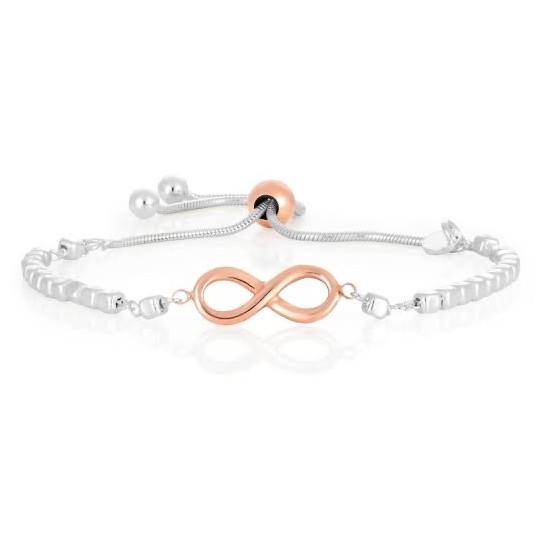 18kt white and rose infinity symbolic with diamond chain bracelet for women jkb022